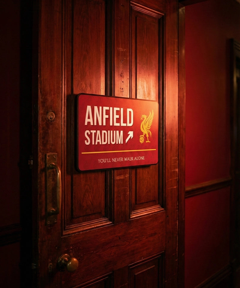 Anfield Stadium Door Sign