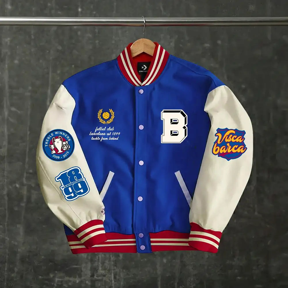 Barcelona Embroidered Varsity Jacket