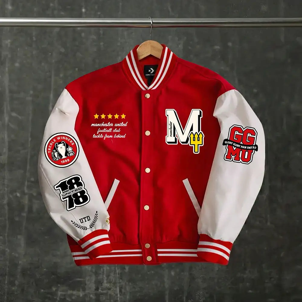 Man United Embroidered Varsity Jacket