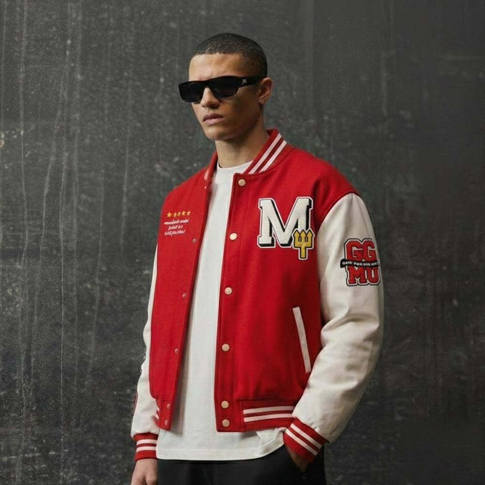Man United Embroidered Varsity Jacket