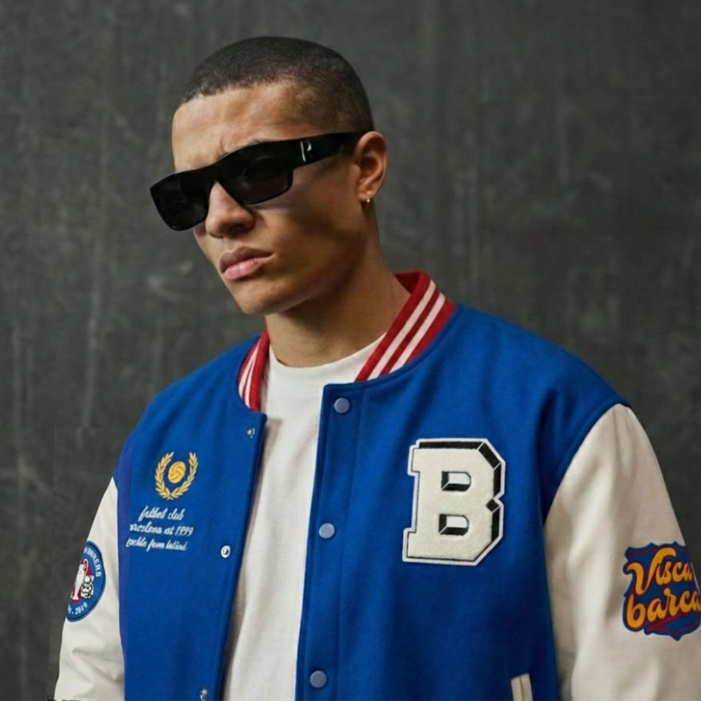Barcelona Embroidered Varsity Jacket