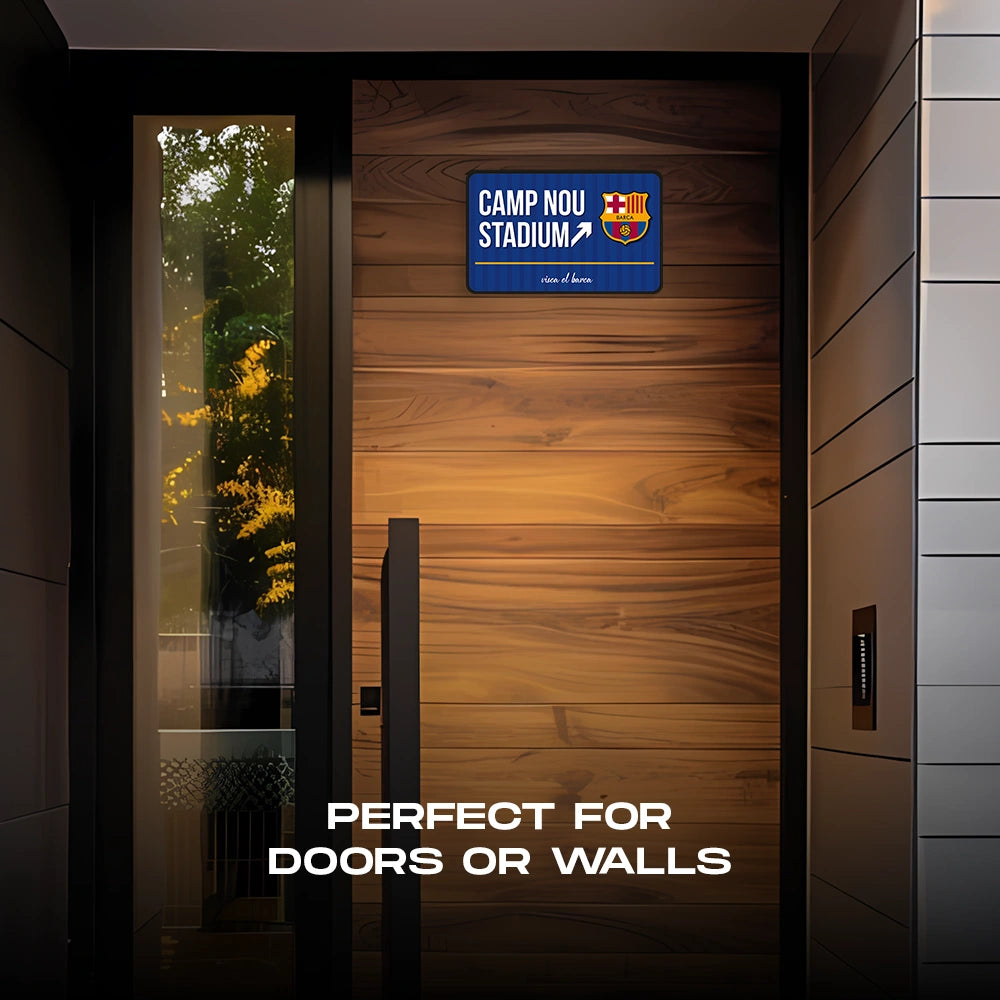 Camp Nou Stadium Door Sign