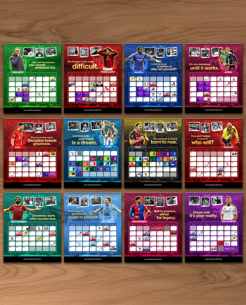 2026 Football Desk Calendar & Planner - Motivational