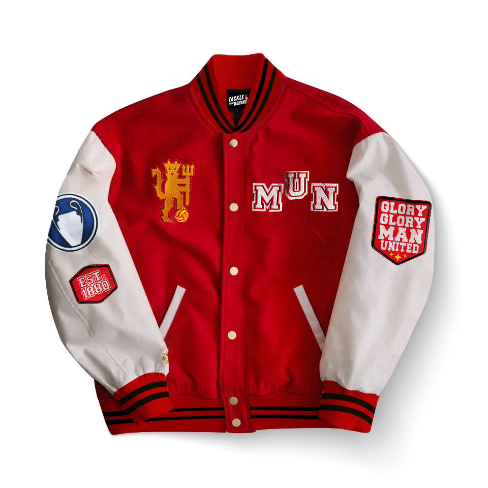 Man United Embroidered Varsity Jacket S