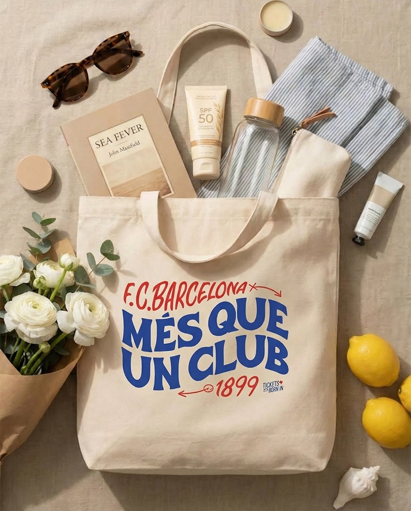 FC Barcelona Canvas Tote Bag - Mes Que Un Club