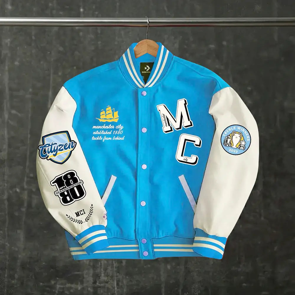 Manchester City Embroidered Varsity Jacket