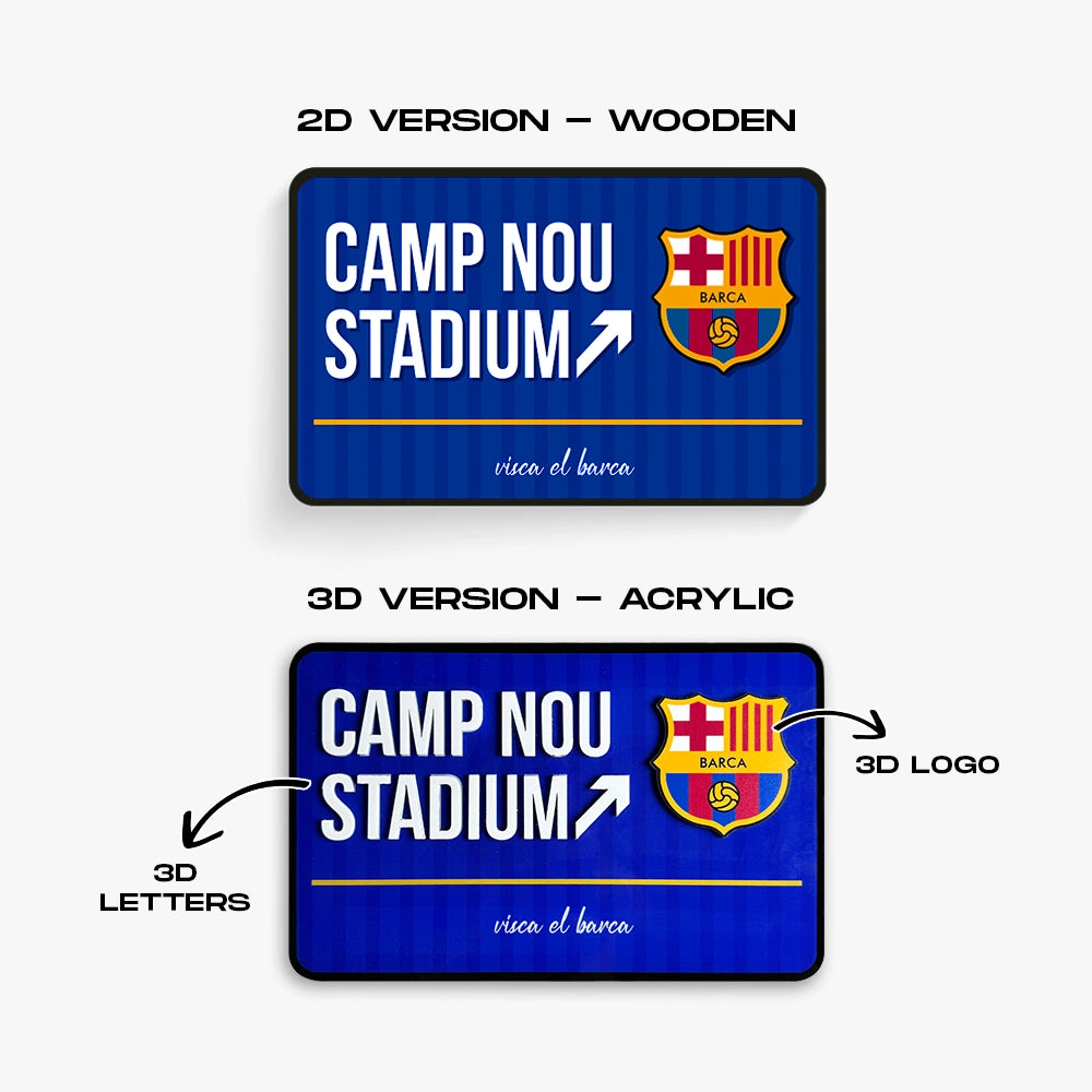 Camp Nou Stadium Door Sign