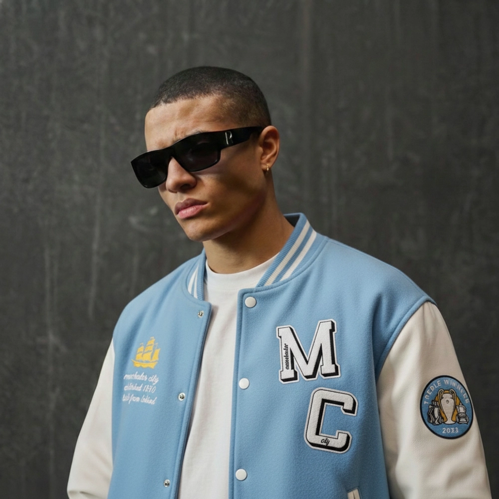 Manchester City Embroidered Varsity Jacket