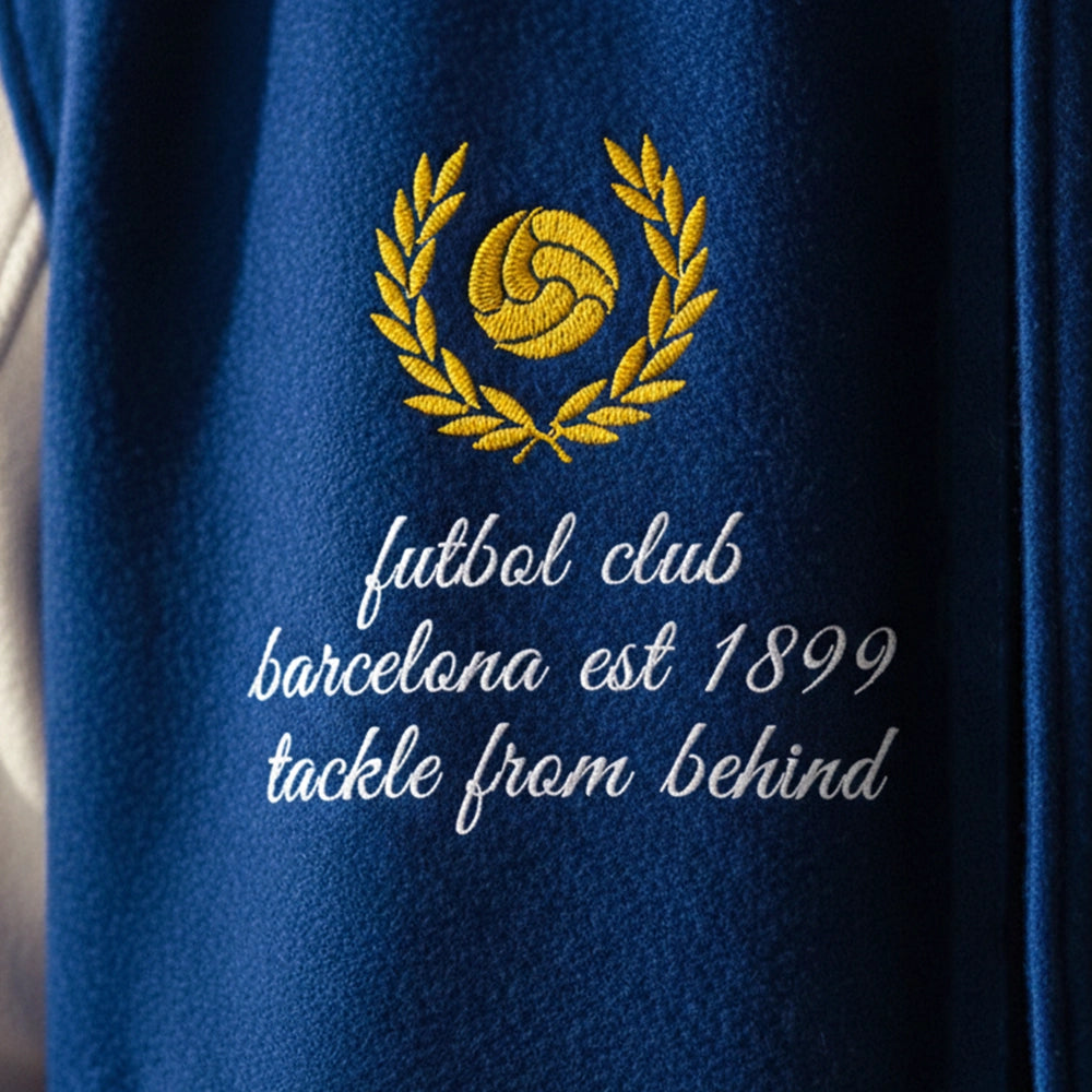 Barcelona Embroidered Varsity Jacket