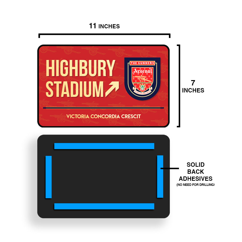 Highbury Stadium - Arsenal Retro Door Sign