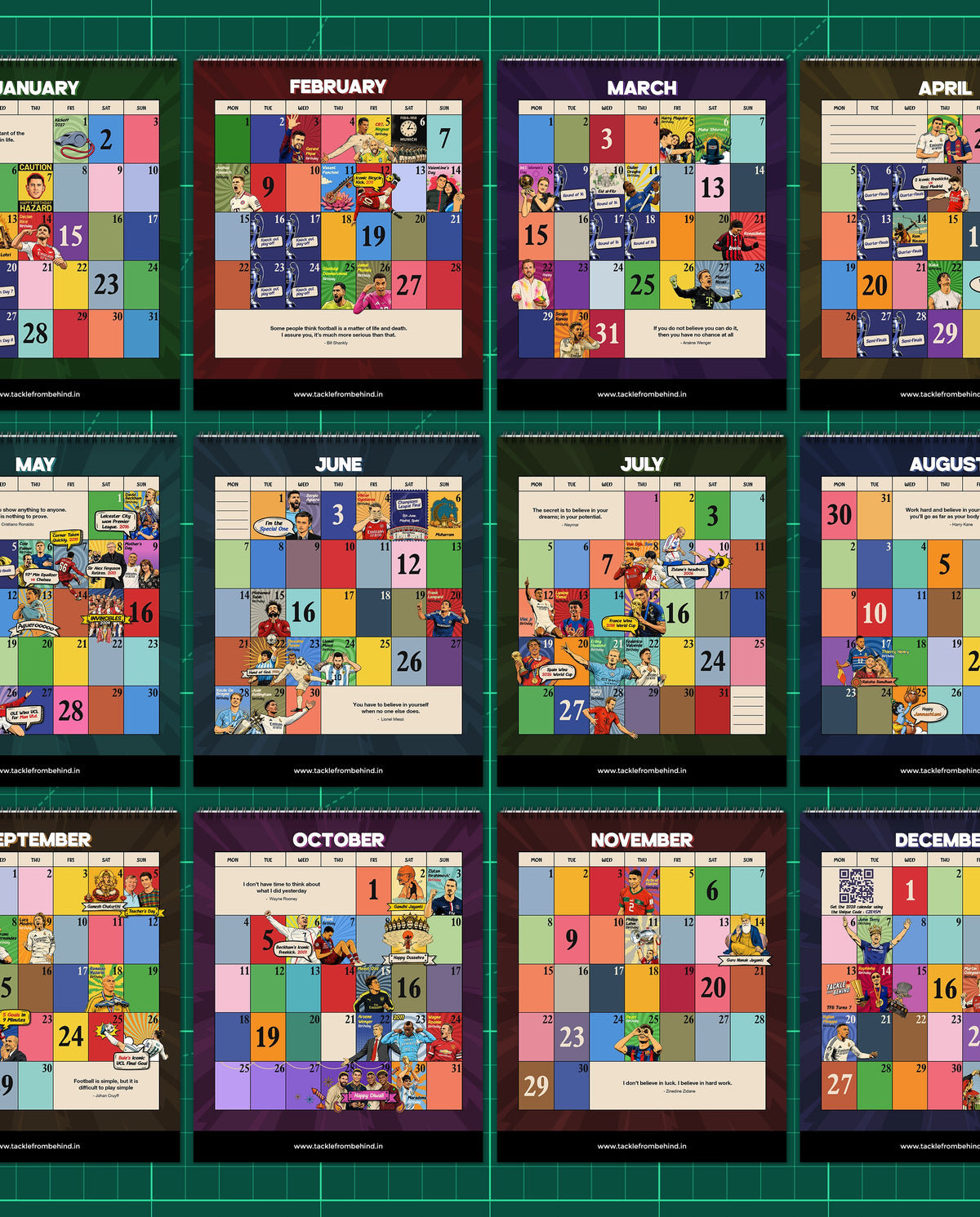2027 Football Desk Calendar & Planner