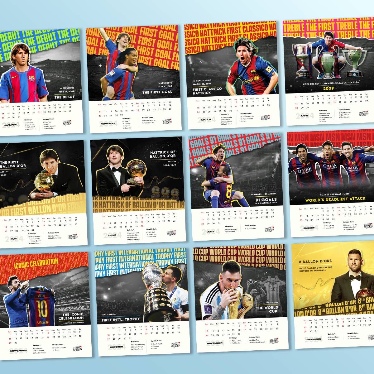 Lionel Messi - 2024 Desk Calendar