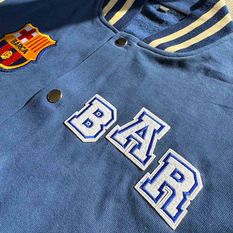 Barcelona Embroidered Varsity Jacket