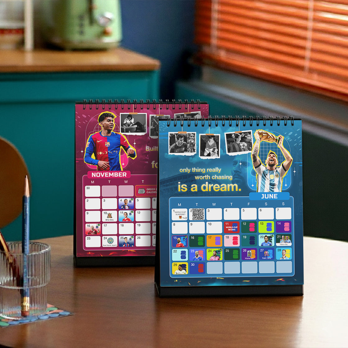 2026 Football Desk Calendar & Planner - Motivational