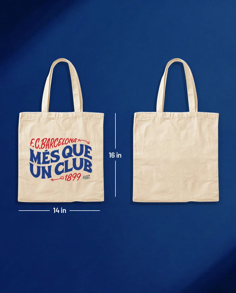 FC Barcelona Canvas Tote Bag - Mes Que Un Club