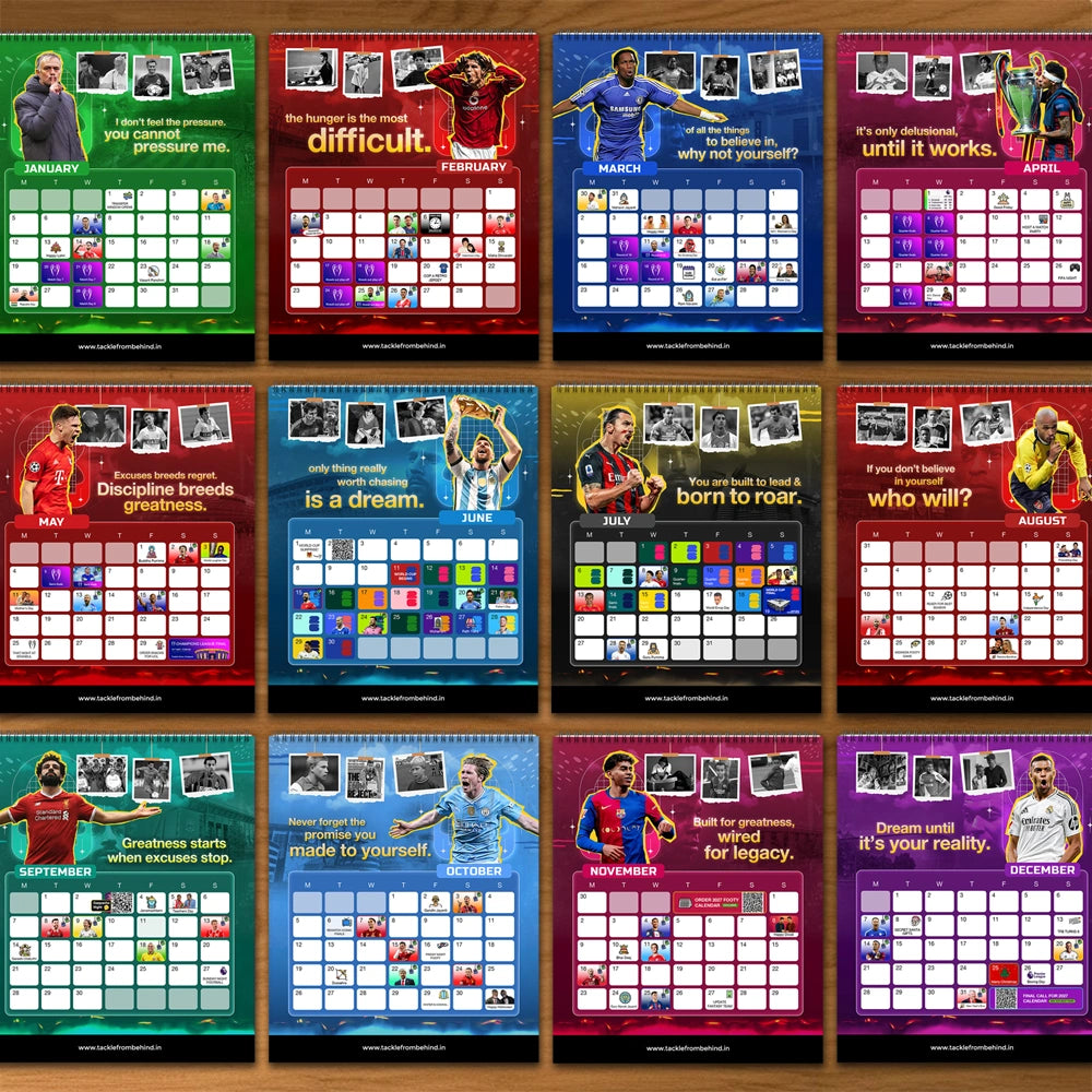 2026 Football Desk Calendar & Planner - Motivational