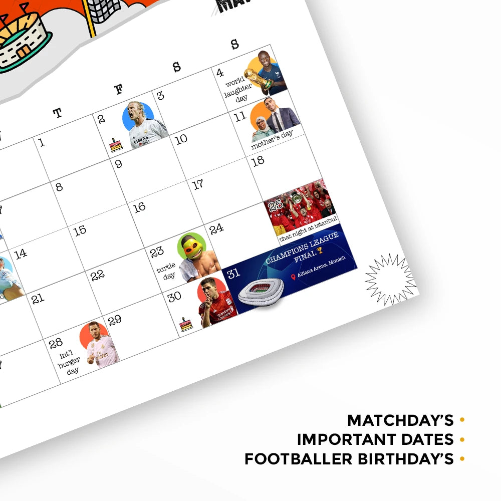 2025 Football Desk Calendar & Planner - Motivational