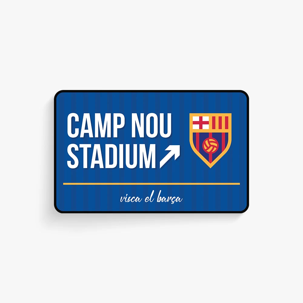 Camp Nou Stadium Door Sign