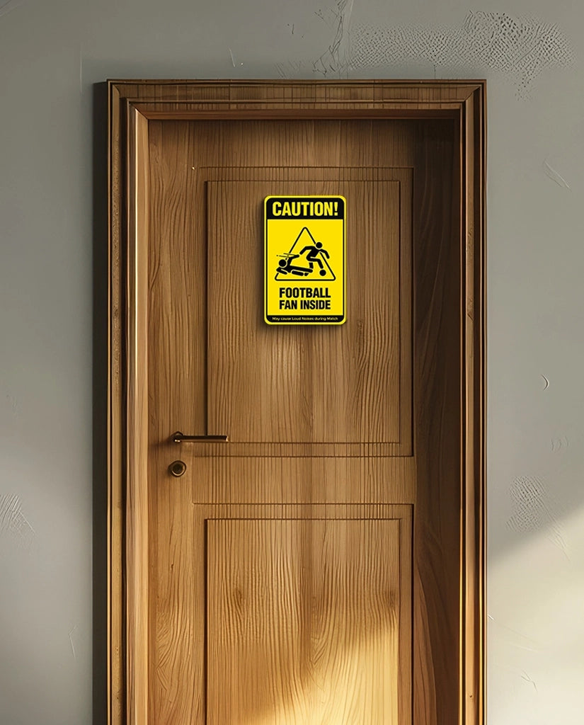 Caution - Football Fan Street Sign