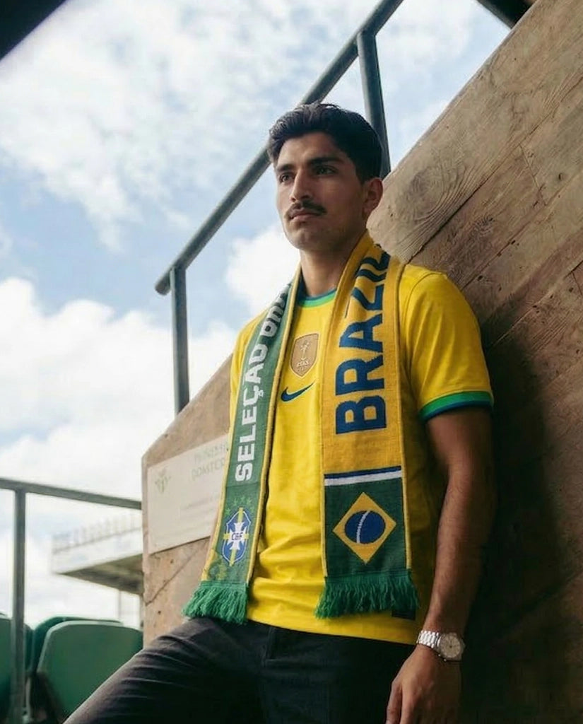 Brazil Knitted Football Scarf