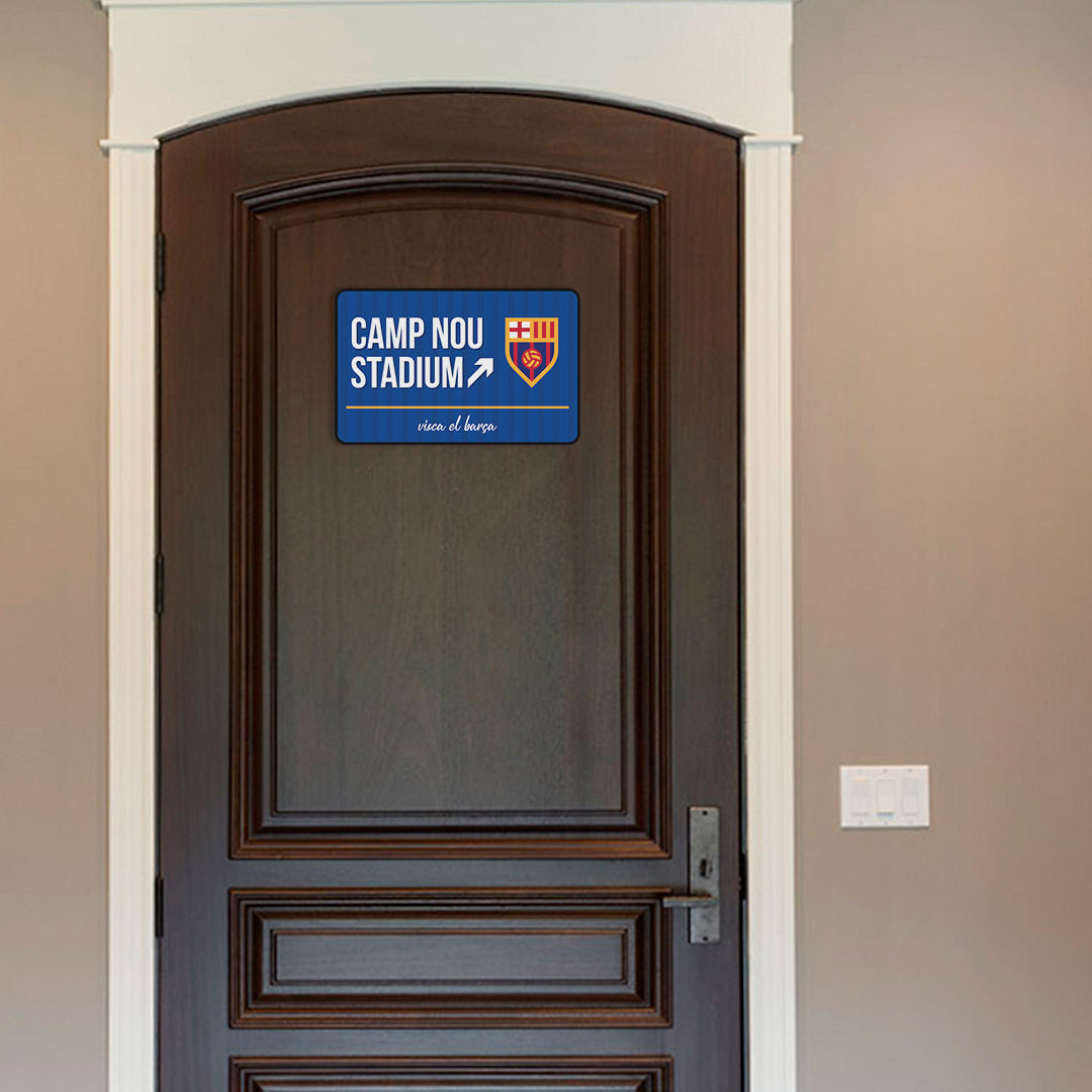 Camp Nou Stadium Door Sign